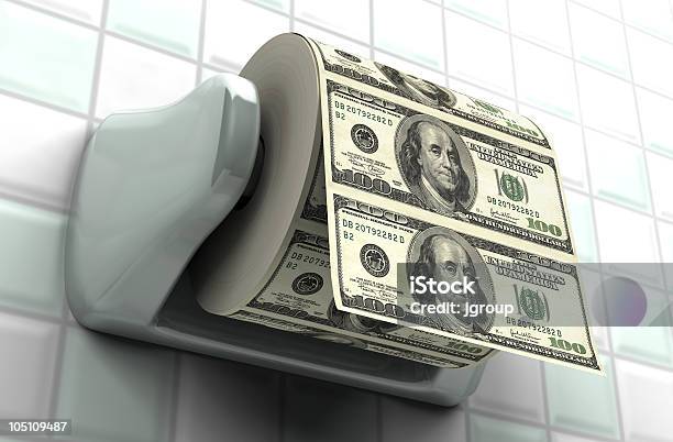 Monetäre Inflation Stockfoto und mehr Bilder von Toilettenpapier - Toilettenpapier, Währung, 100-Dollar-Schein
