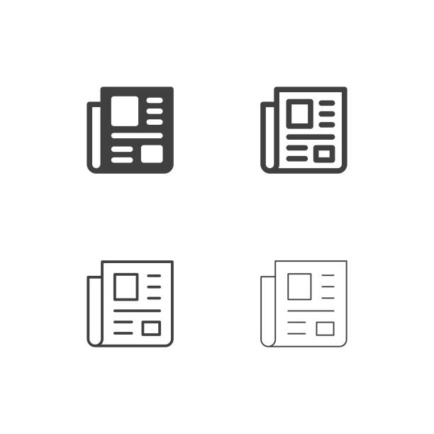 Newspaper Icons - Multi Series Newspaper Icons Multi Series Vector EPS File. paper symbols stock illustrations