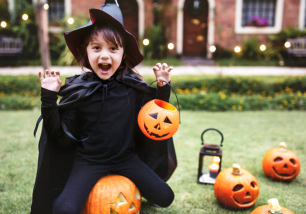 istock Young kid dressed up for Halloween festival 1051095890