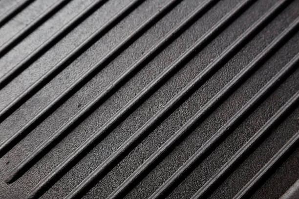 istock ribbed surface of a black frying pan grill closeup. 1051110904