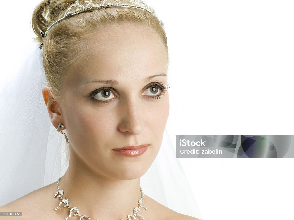 Beautiful bride Beautiful bride portrait in the white background Adult Stock Photo