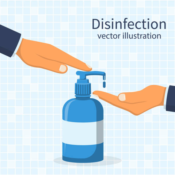 ilustrações de stock, clip art, desenhos animados e ícones de liquid soap with pumping from bottle - liquid soap moisturizer bottle hygiene
