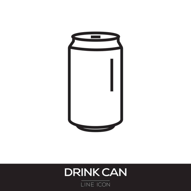 ilustraciones, imágenes clip art, dibujos animados e iconos de stock de bebida puede línea de icono - non alcoholic beverage