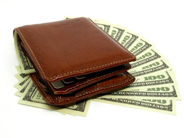 istock Wallet and 100 dollar isolated on white background. investment for concept 1051127410