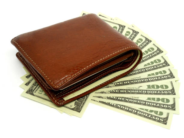 istock Wallet and 100 dollar isolated on white background. investment for concept 1051127452