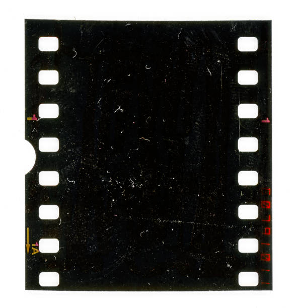 Real scan of old 35mm dia film frame or dia slide on white stock photo