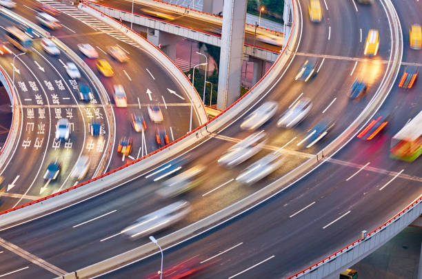 istock City Viaduct Traffic at Road Intersection, Shanghai, China 1051144030