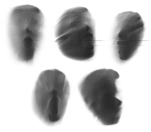 istock Set of screaming ghost faces 1051144556
