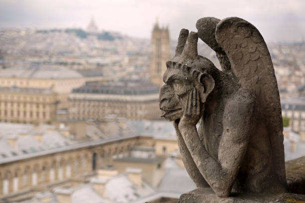 istock thinking figure called Chimera or grotesque and the Panorama of 1051144850