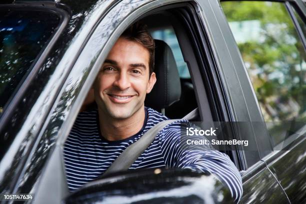 Guy Driving Stock Photo - Download Image Now - Car, Driving, Happiness