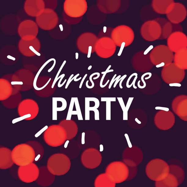 istock Christmas party poster or invitation on red bokeh background. 1051148274