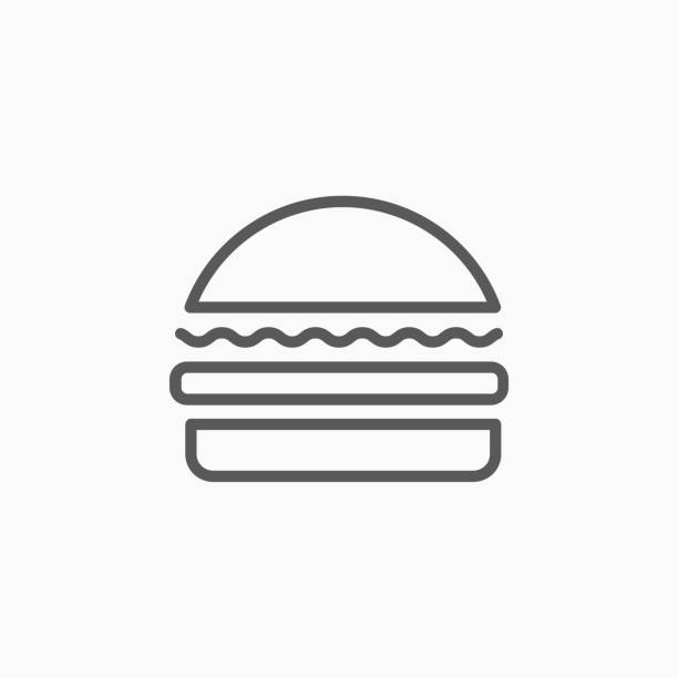 значок гамбургера - burger gourmet hamburger steak stock illustrations