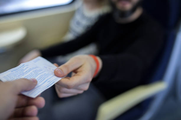 istock Happy couple traveling by train 1051156308