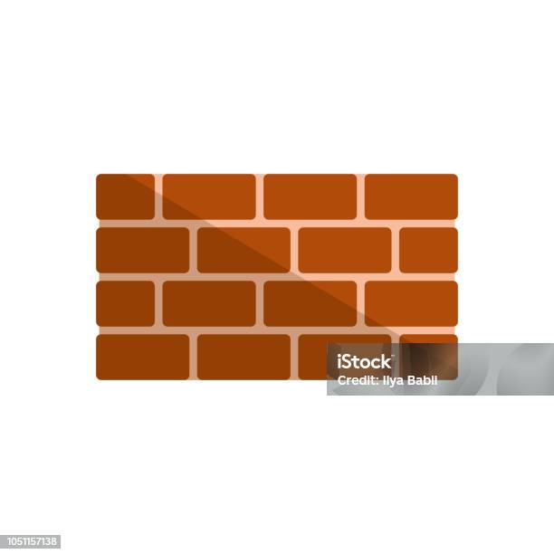 Bricks Icon Vector Illustration Stock Illustration - Download Image Now - Brick, Surrounding Wall, Wall - Building Feature