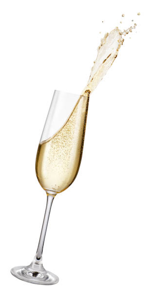 istock Glass of champagne with splash 1051170204