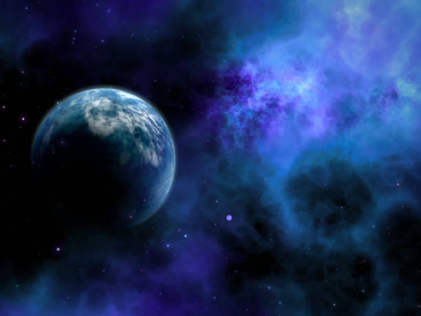 istock 3D abstract space scene with fictional planet 1051174972