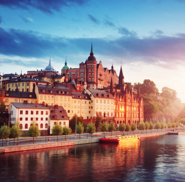 istock Old Stockholm view at night in summer 1051187188
