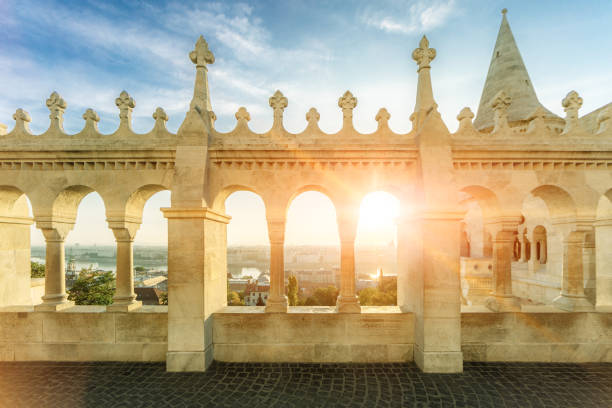istock Sunrise at Fishermen's Bastion, Budapest 1051187692