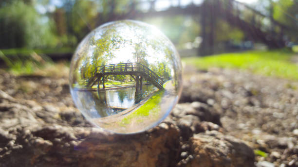 istock Glass sphere on bottom with typical bridge in Spreewald, Germany Brandenburg 1051190636