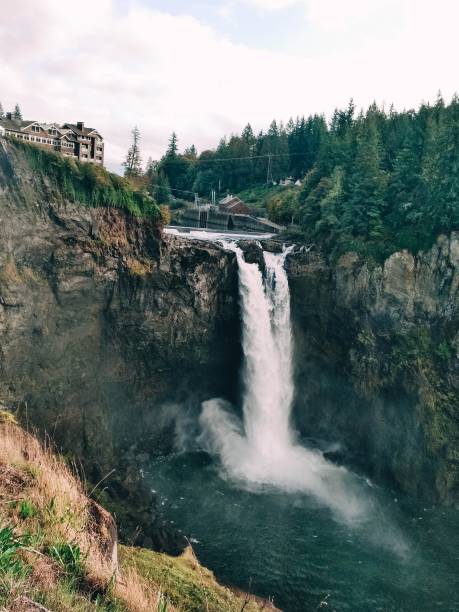 istock Snoqualmie Falls Washington, in the fall in cloudy weather. 1051193230