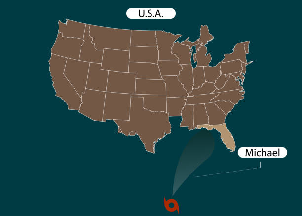 bölge, amerika birleşik devletleri. florida. kasırga - fırtına michael. kasırga hasar. vektör çizim - hurricane florida stock illustrations