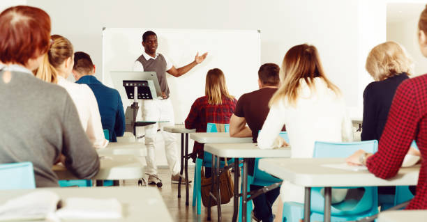istock African American man lecturing to students 1051202550