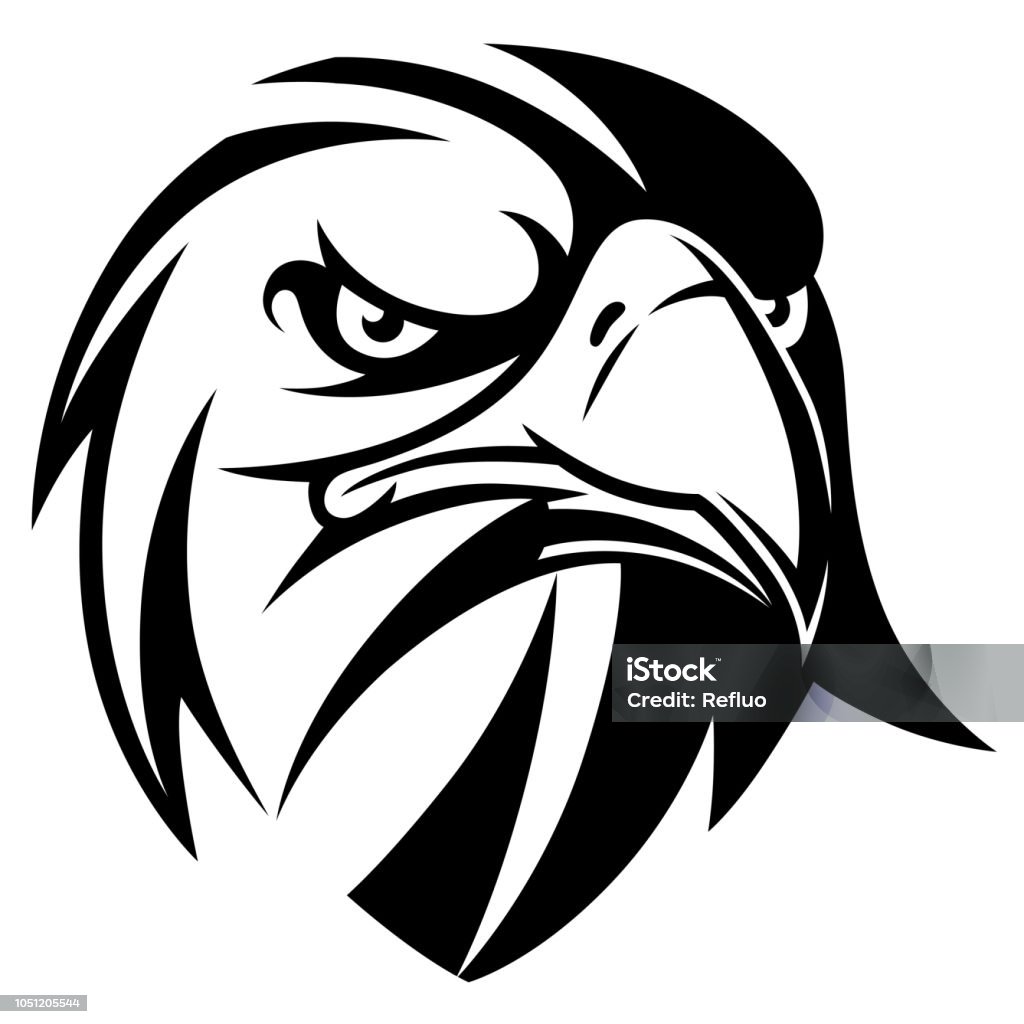 Eagle head black and white Black and white vector stylized eagle head. Eagle - Bird stock vector