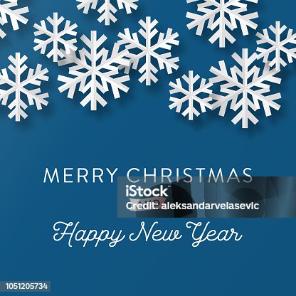 istock Holiday Card with Paper Snowflakes 1051205734