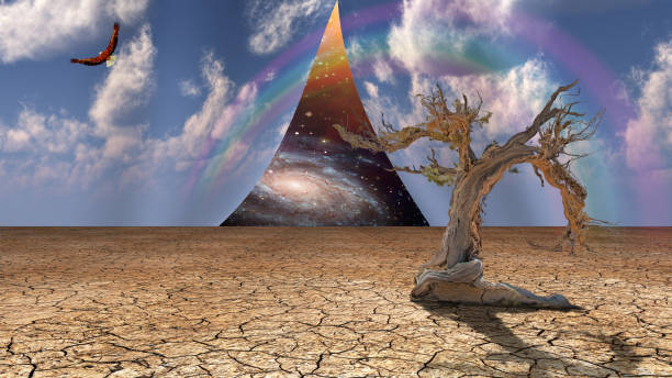 istock Desert sky peels open to reveal other space 1051215030