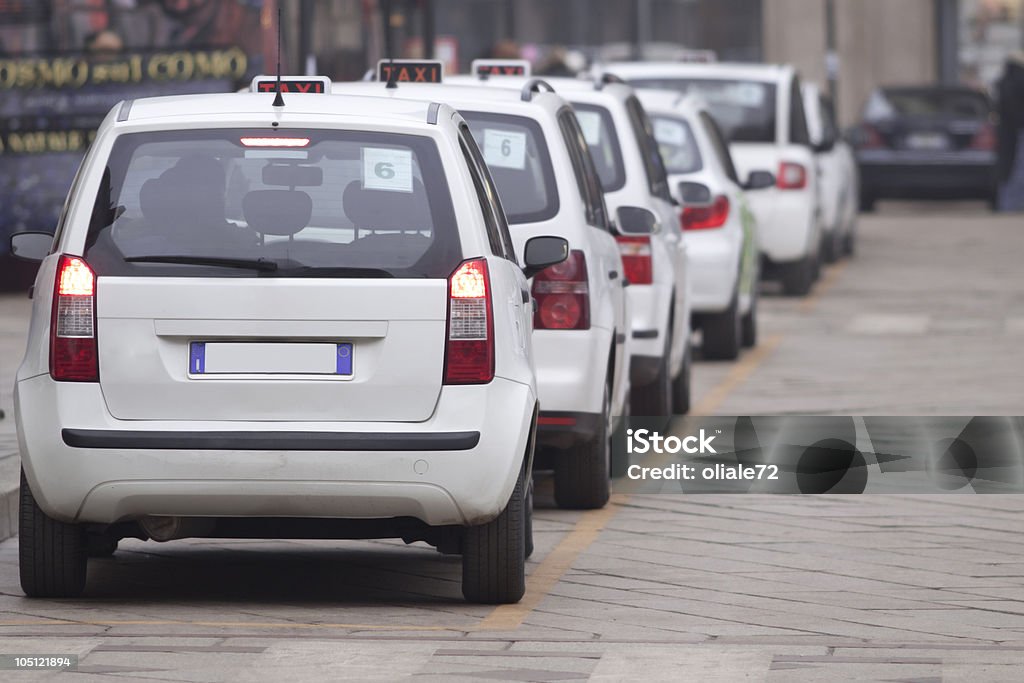 Taxi Queue with Copy Space Business Stock Photo