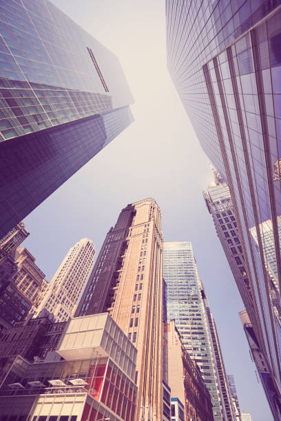 istock New York City skyscrapers, looking up perspective. 1051219726