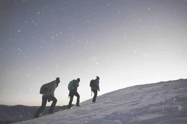 istock hard mountain climbing in the snow 1051231484