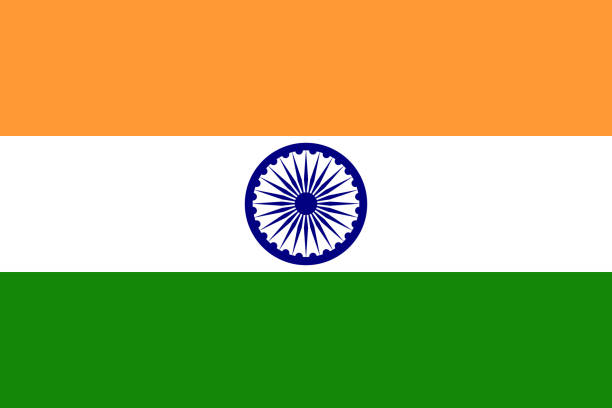 векторный флаг республики индия. пропорция 2:3. национальный флаг индии. триколор. - indian flag stock illustrations