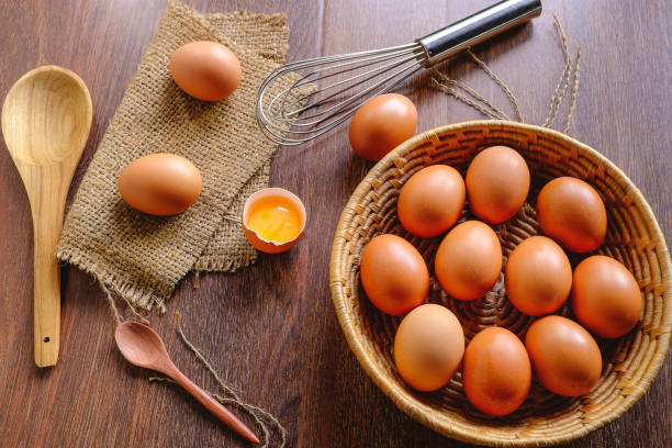 istock Fresh organic chicken eggs in a basket. 1051241190