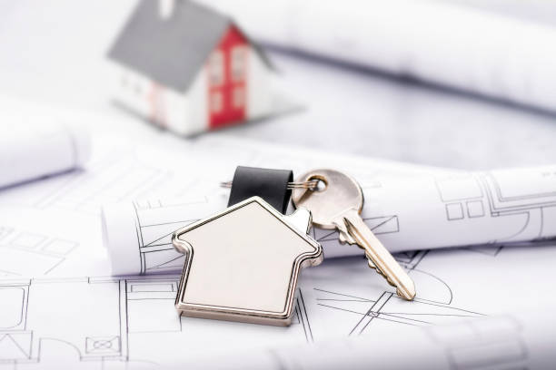 istock Blueprints and house as key fob 1051243652