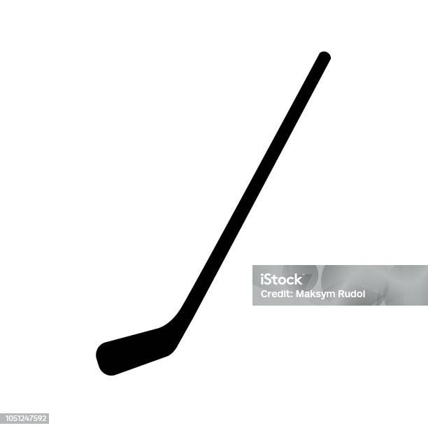 Hockey Icon On White Background Stock Illustration - Download Image Now - Activity, Agricultural Field, Black Color