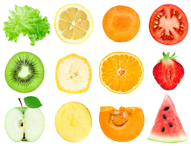 istock Collection of fruit and vegetable slices 1051248048