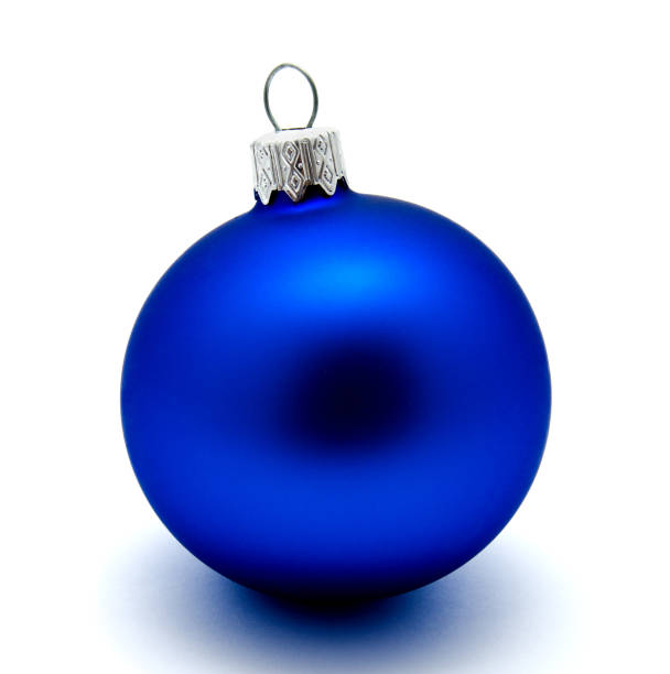 istock Christmas decoration blue ball  isolated on a white 1051248656