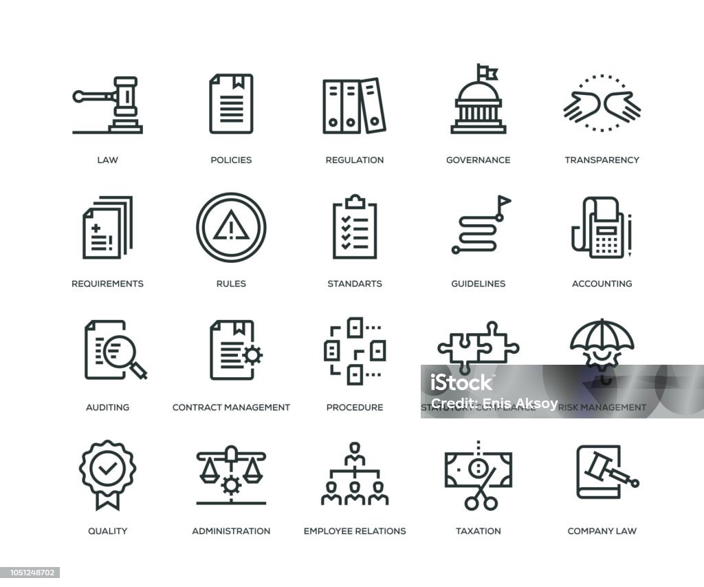 Compliance Icons - Line Series Icon Symbol stock vector