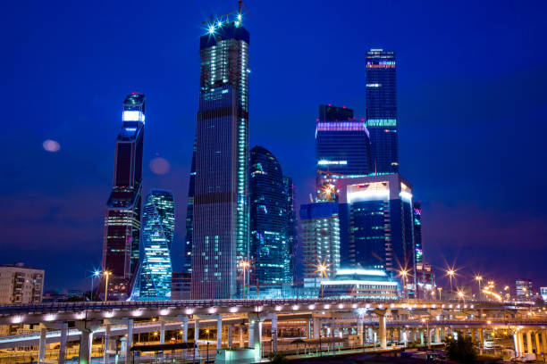 istock modern Business Center in the night lights 1051262752
