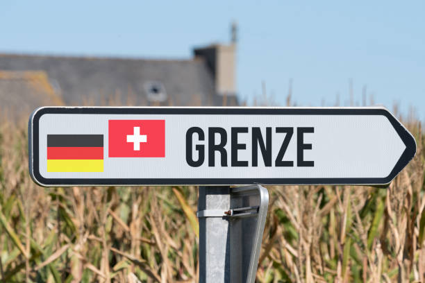 istock A sign indicates the border between Germany and Switzerland 1051263398