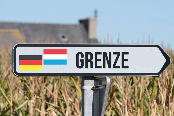 istock A sign indicates the border between Germany and Luxembourg 1051263724