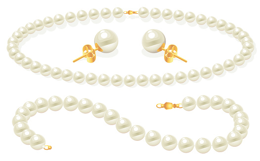 Vector Illustration of a beautiful set with Pearl Jewelry clip Art