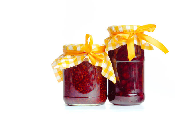 istock Glass jar with  jam isolated on the white background 1051271580