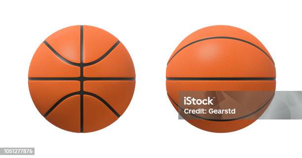 3d Rendering Of Basketballs Shown In Different View Angles On A White Background Stock Photo - Download Image Now
