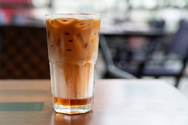 istock iced caramel macchiato on the table 1051282668