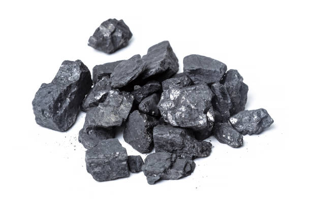 istock Natural wood charcoal Isolated on white 1051286788