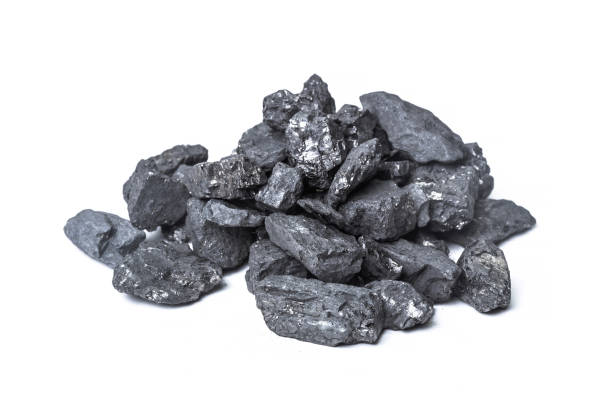 istock Natural wood charcoal Isolated on white 1051291758