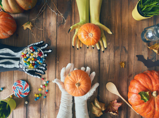 istock family celebrating Halloween 1051292646