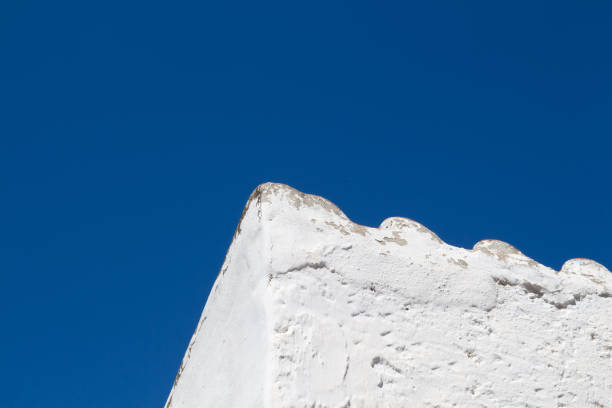 istock Corner of a white house and blue sky, Greece 1051303316